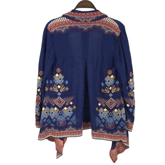 IVKO Embrodiered Linen Blend Knit Cardigan - Picture 3 of 11